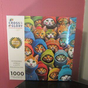 NIB/Whiskered World: A Kitty Kaleidoscope - 1000 Pc. Jigsaw ~ BRAND NEW, SEALED!